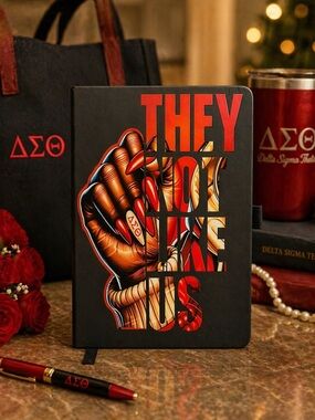 Black Journal with Red Sorority Accents